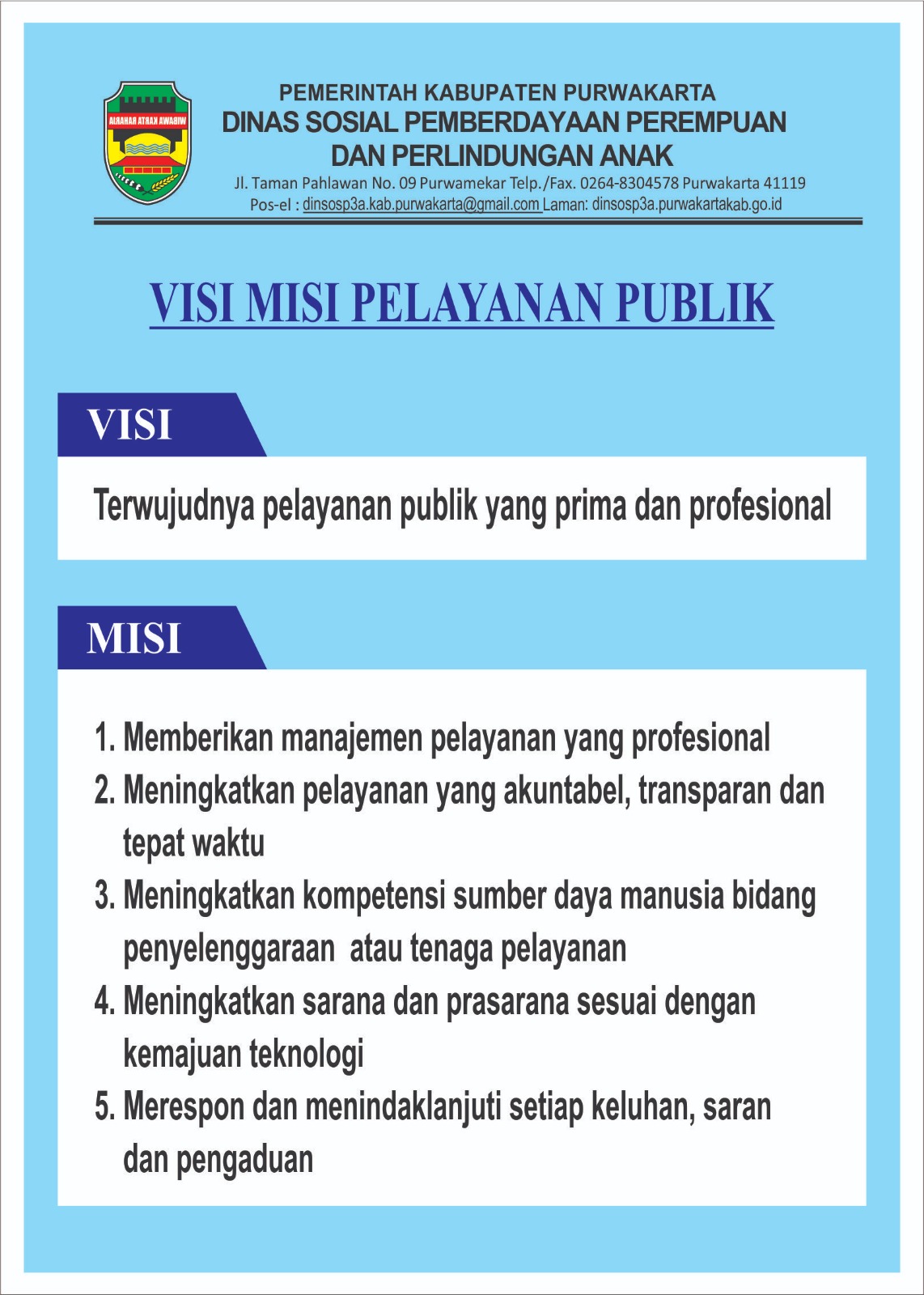 Visi Misi Pelayanan Publik