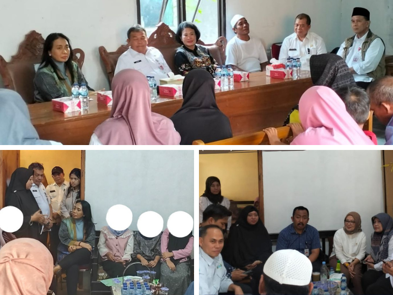 Menteri PPPA RI Ibu Bintang Puspayoga dan Tim melakukan monitoring & evaluasi penanganan kasus terhadap 15 korban kekerasan seksual di Desa Salem Kecamatan Pondok Salam