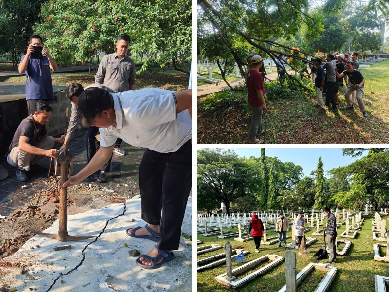 Kerja Bakti di Taman Makam Pahlawan: Siap Sambut Hari Pahlawan
